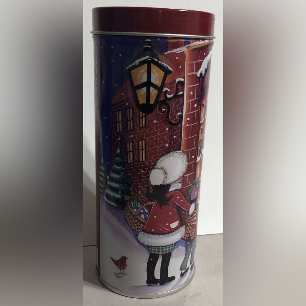 Royal Dansk EMPTY Red Tin Luxury Wafer Can Container Canister Christmas #6 EUC